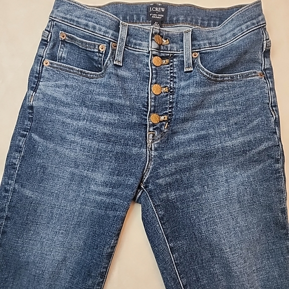 J CREW Women's 9" MID-Rise Skinny Button-Fly Jeans - Dark Wash - Sz 27 - Picture 3 of 9
